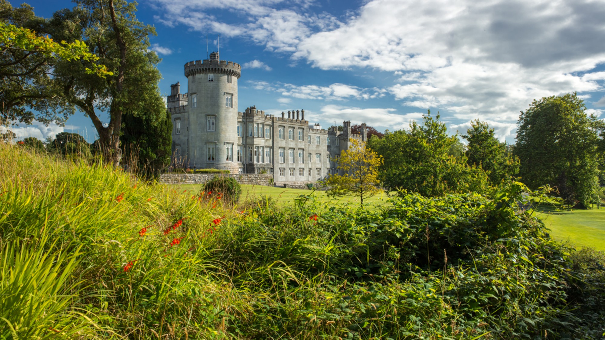 Dromoland Castle surrounded by greenery