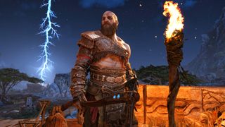 Kratos in God of War Ragnarok, one of the best upcoming pc games in 2024.