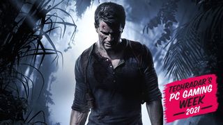 An image of Uncharted protagonist Nathan Drake in the forest