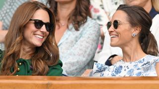 Catherine, Duchess of Cambridge and Pippa Middleton in the Royal Box on Centre Court