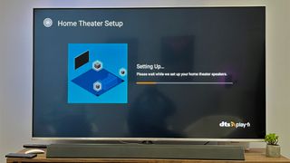 DTS Play-Fi onscreen Home Theater setup menu