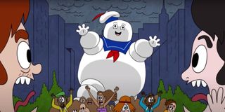 Stay Puft Marshmallow Man rampaging in Have A Good Trip