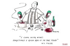 Cooking with wine cartoon