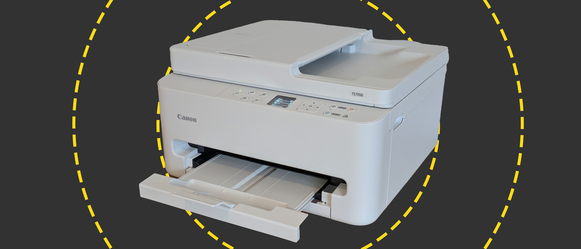 The Canon Pixma TS7550i on the ITPro background