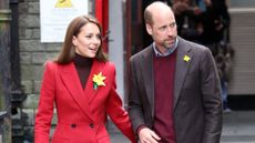 Catherine, Princess of Wales and Prince William, Prince of Wales during a visit to Pontypridd Market on February 26, 2025