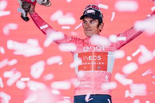 Picture by Zac Williams/SWpix.com- 15/05/2023 - Cycling - 2023 Giro d'Italia - Stage 10 - Geraint Thomas retains the Maglia Rosa.