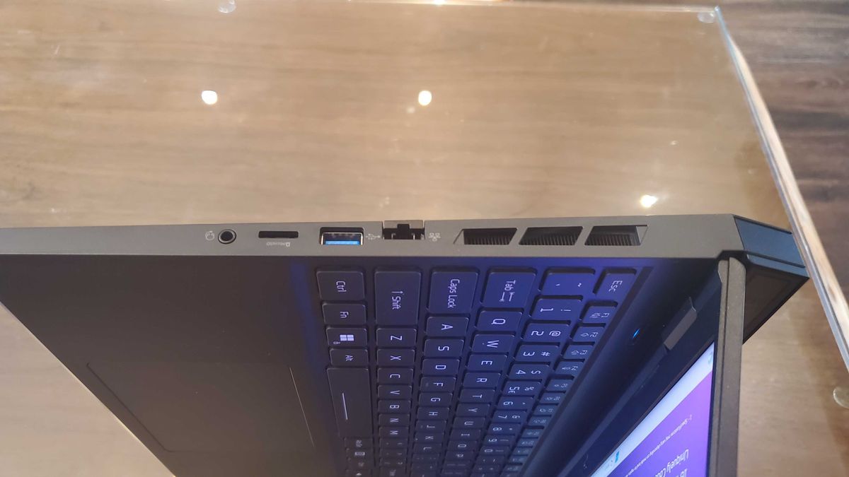 black gaming laptop
