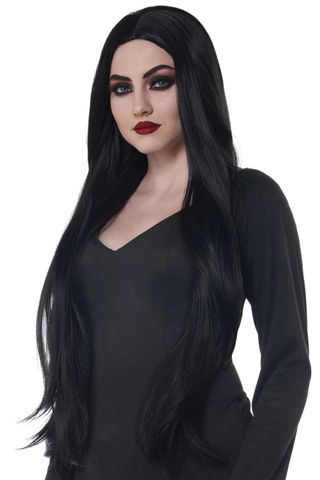 Womens Black Extra Long Cosplay Wig