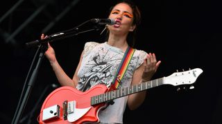 KT Tunstall performs on stage during Day 2 of the Cornbury Festival 2019 on July 06, 2019 in Oxford, England.
