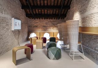 seating inside Interactive exhibition at Procuratie Vecchie