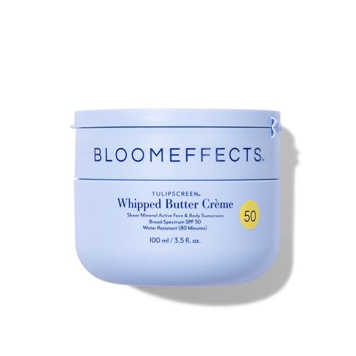 Bloomeffects - Tulipscreen Whipped Butter Creme | Mineral Active Face + Body Sunscreen | Broad Spectrum Spf 50 | Clean, Conscious Beauty | Leaping Bunny Certified (100ml | 3.5 Fl Oz)