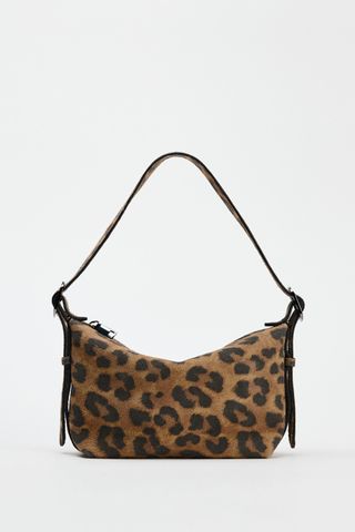 Leather Animal Print Shoulder Bag