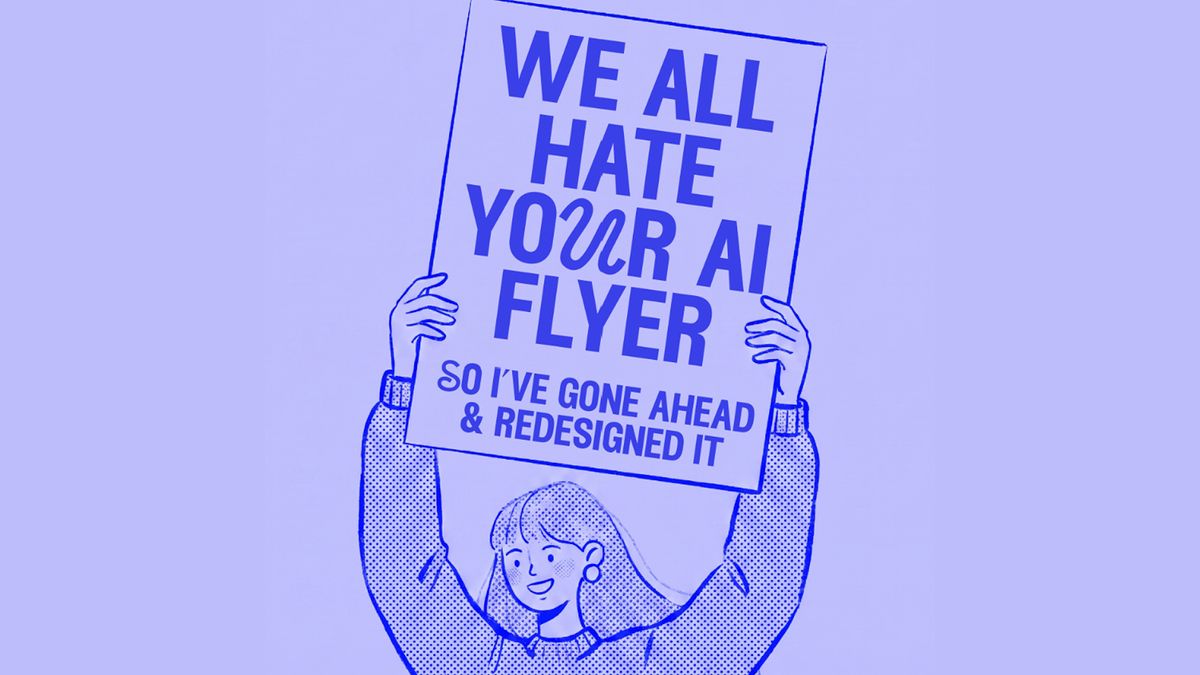 Graphic designers fight back against generic AI flyers by reworking them and urging small businesses to switch to pen and paper