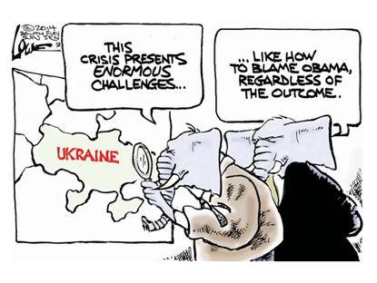 Political cartoon Republicans Ukraine Obama