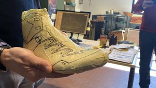 Last used for making hiking boots, with design sketched on top