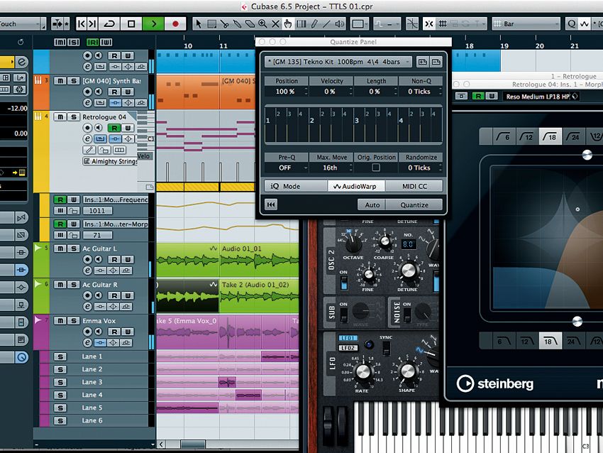 Warping audio is much easier in Cubase 6.5 - we quantised this clip in just two clicks.