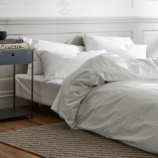 Bedding in a bag sets styled on the bed in modern bedroom 