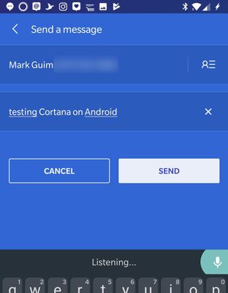 The Cortana app can make calls or send a text, something that Launcher cannot yet do.