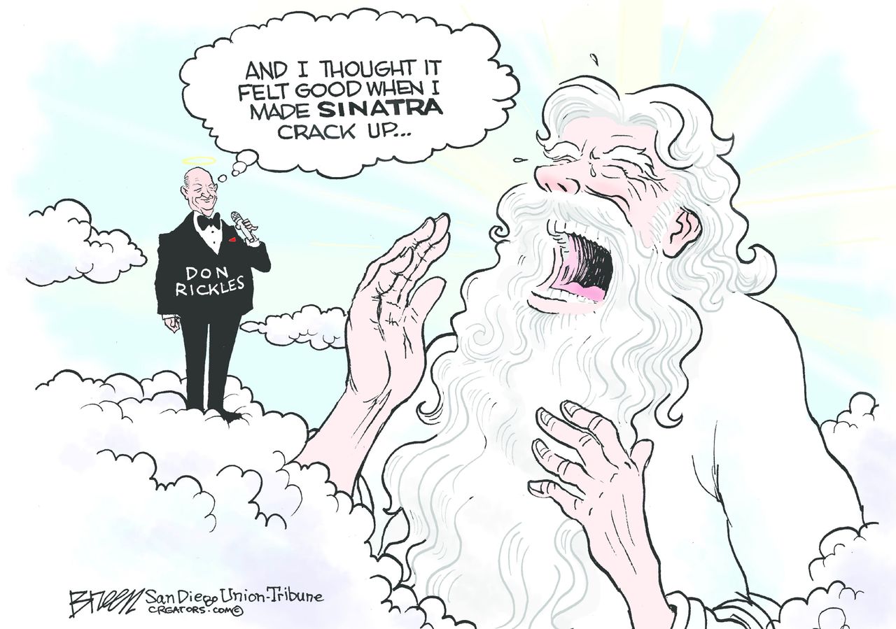 Editorial Cartoon U.S. Don Rickles Death Laughter God