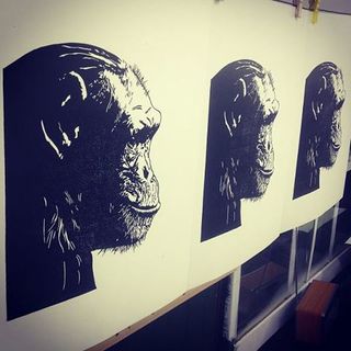 The print that was crafted from the original linocut carve