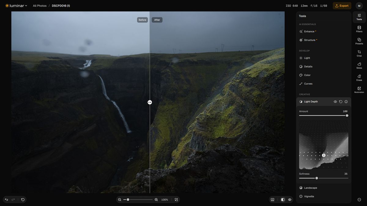 Sklylum Luminar on Web screenshot