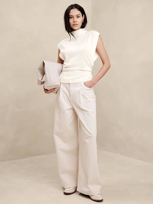 Merino Wool Mock-Neck Sweater