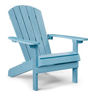A blue Adirondack chair