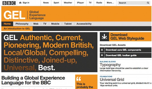 The BBC's design guide called the Global Experience Language (GEL) is completely open to the public