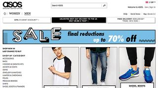 The sale banner from ASOS is a continuation of the site style which draws the eye