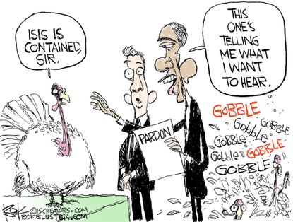Obama cartoon U.S. Thanksgiving ISIS Intelligence