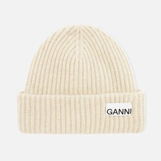 Ganni Cream Beanie