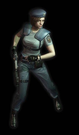 The fearless Jill Valentine in her original Resident Evil attire.