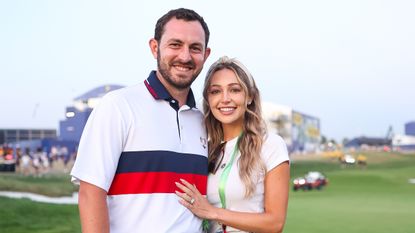 Patrick Cantlay and Nikki Guidish after his Saturday fourball Ryder Cup win in Rome