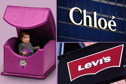 Baby in a box, Chloe Logo and Levis Logo