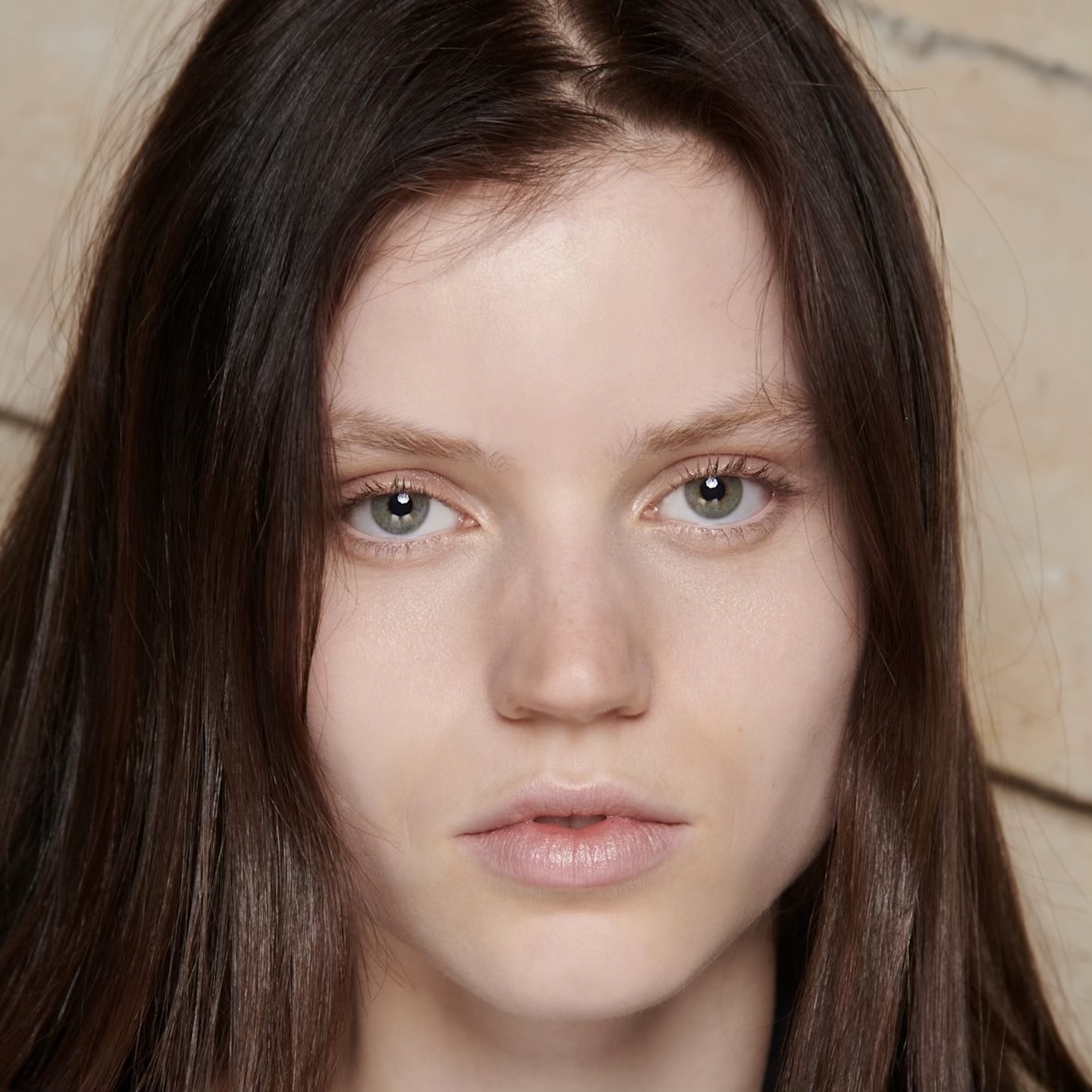 brown mascara on a model