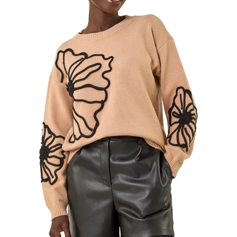 Cornelli Floral Knit Jumper on model 