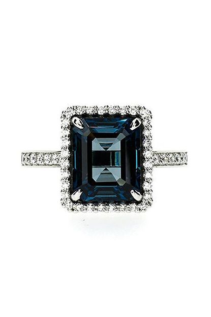 TorkkeliJewellery Emerald Cut Blue Topaz Engagement Ring
