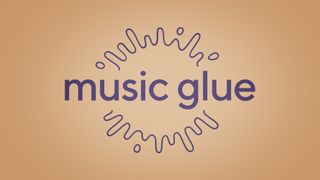 Music Glue logo on beige background