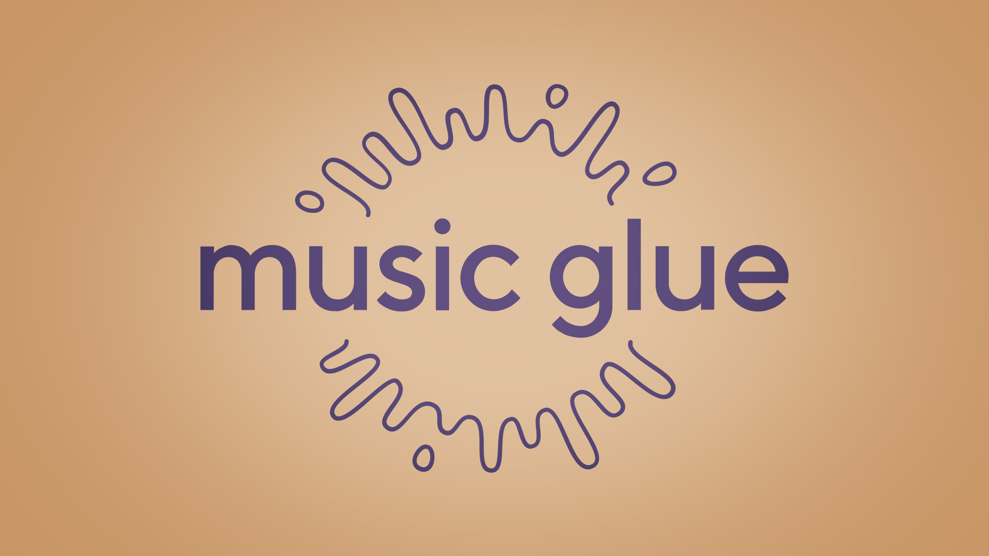 Music Glue logo on beige background