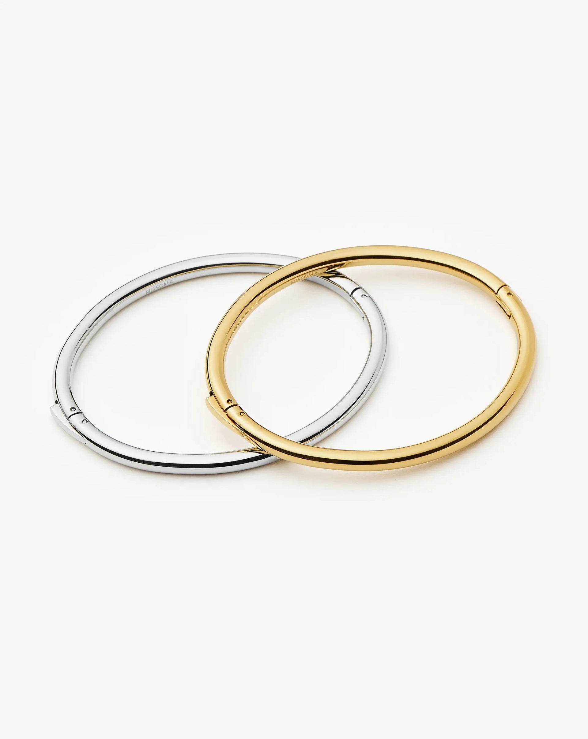 Classic Bangle Set | Mixed Metal - 18ct Gold Plated/platinum Plated / Xs/s - 15.3cm