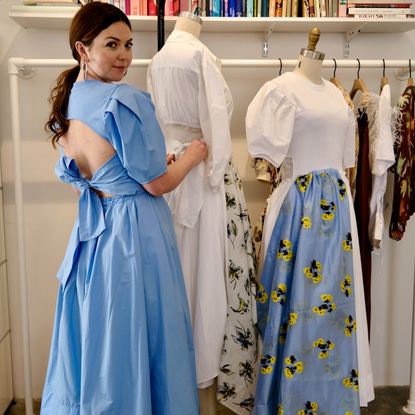 Designer Tanya Taylor in her studio