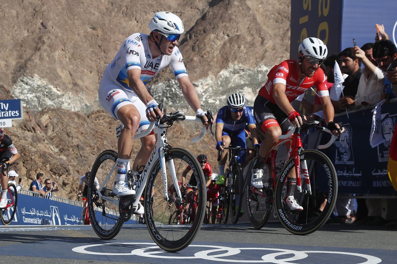 Alexander Kristoff (UAE Team Emirates) crosses the line