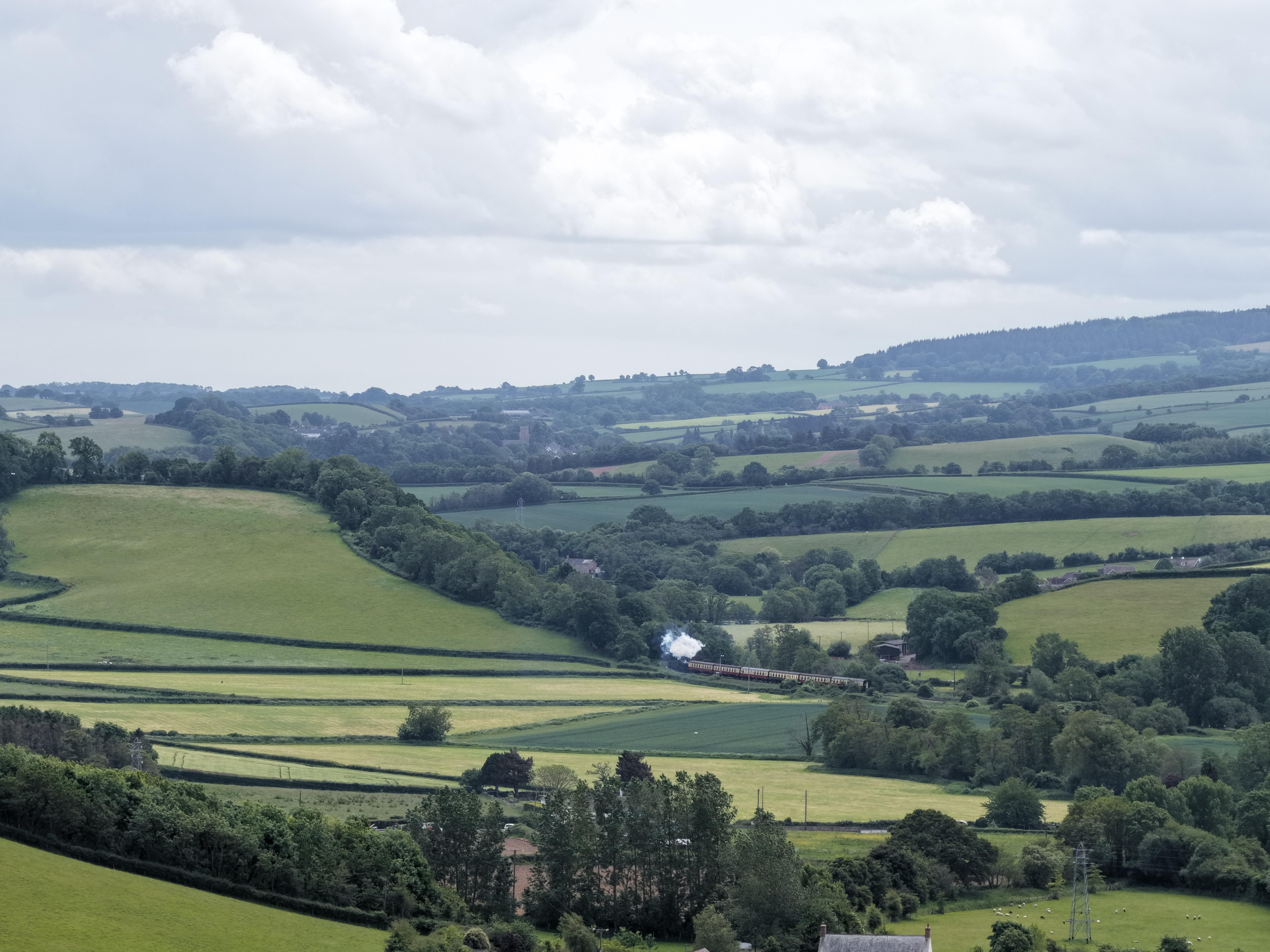 Picture of steam train on West Somerset Railway taken with DJI Mavic 4