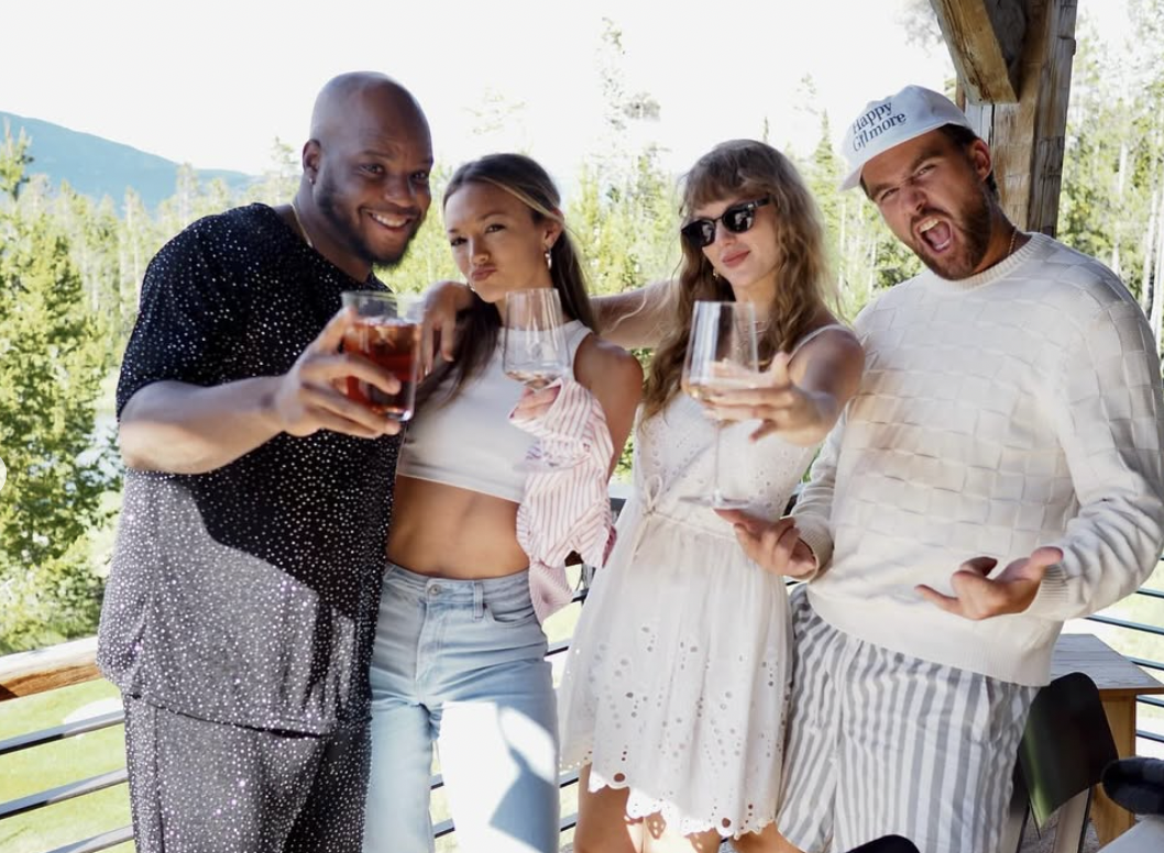 Taylor Swift and Travis Kelce in the mountains