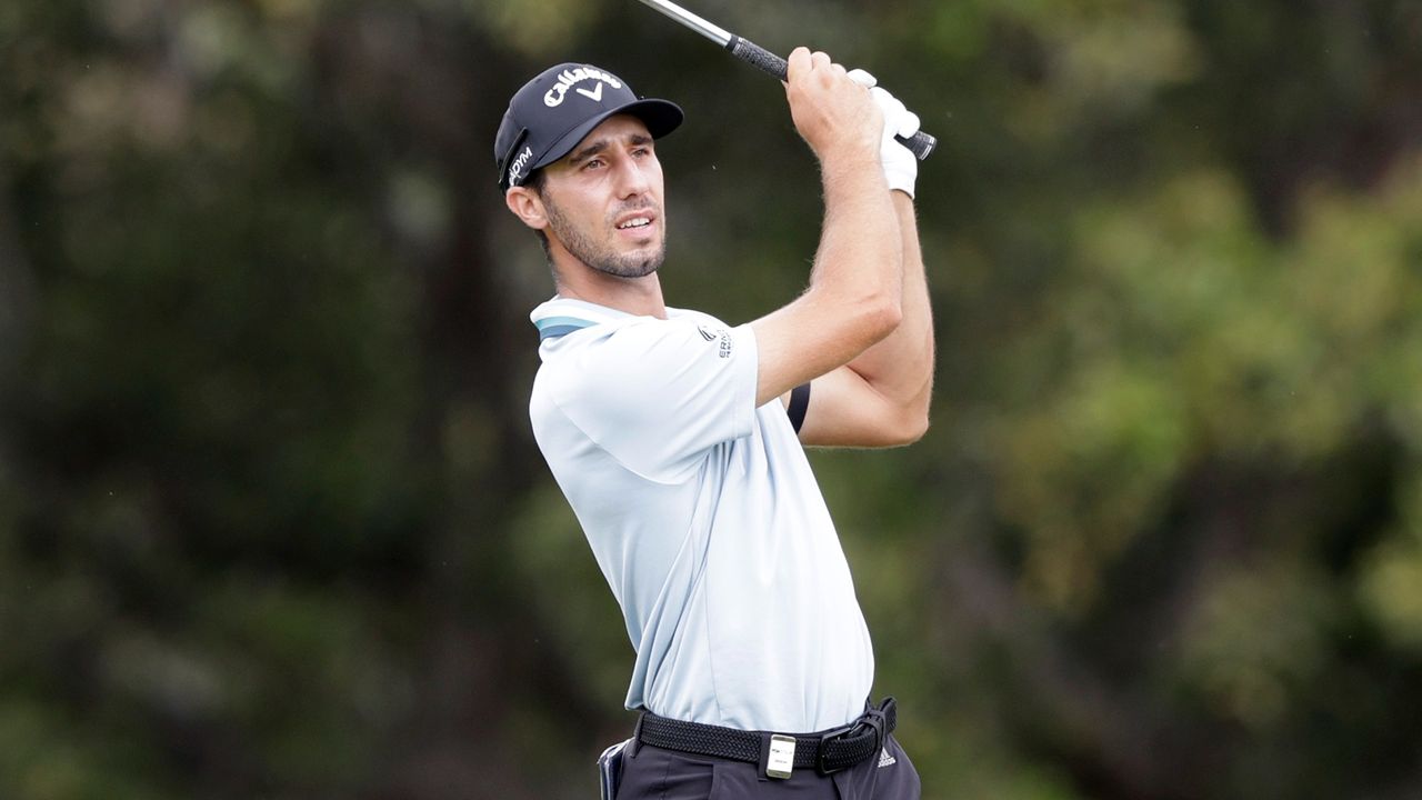 John Lyras takes a shot during the Australian PGA Championship