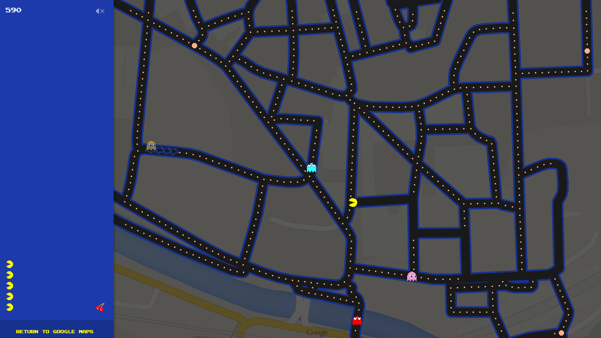 Google Maps transforma ruas em fases de Pac-Man