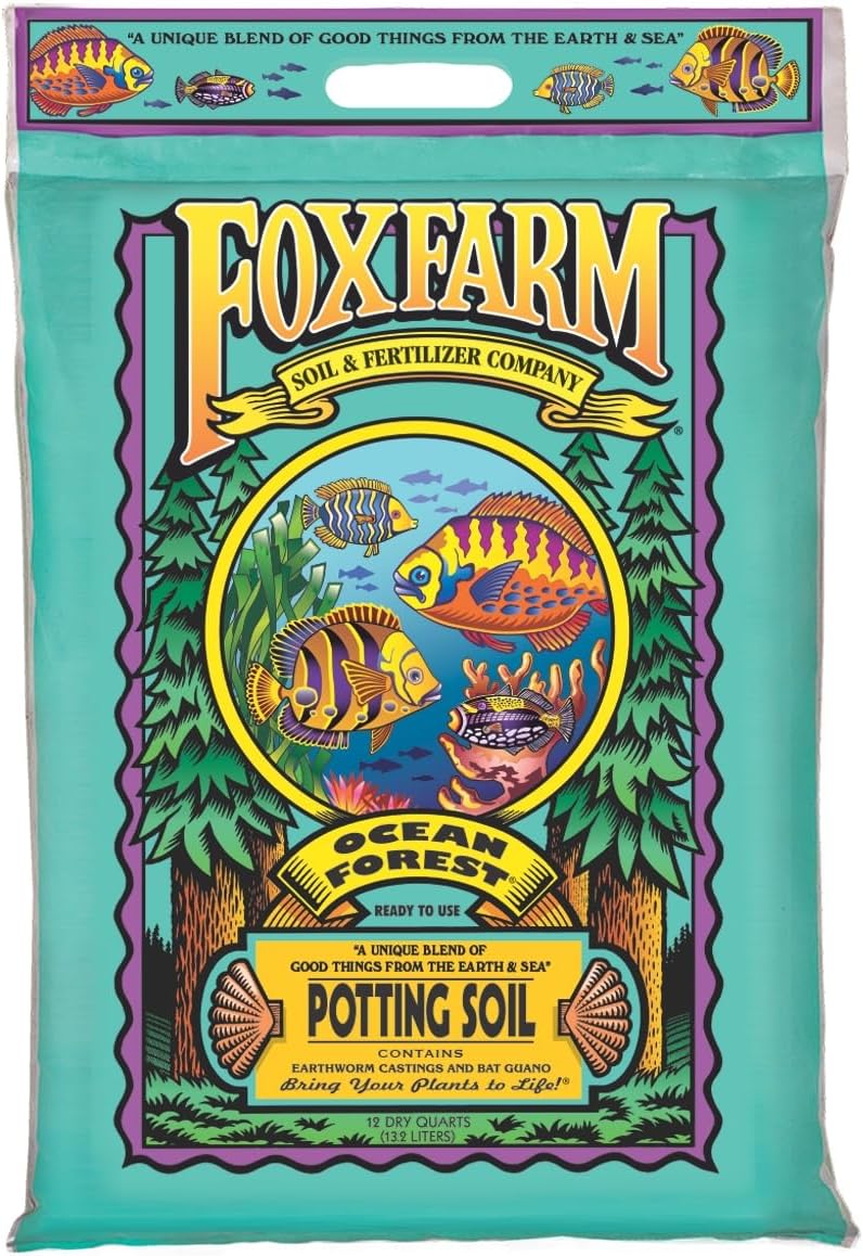 Foxfarm Ocean Forest Potting Soil, 12qt &amp;ndash; Light, Aerated Texture, Designed for All Container Plants &amp;ndash; Ph Adjusted for Optimal Nutrient Uptake, Effectively Retains Moisture (12 Quart (1 Pack))