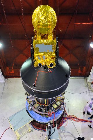 The Indian-French SARAL satellite will monitor Earth's oceans from space after its launch on Feb. 25, 2013.