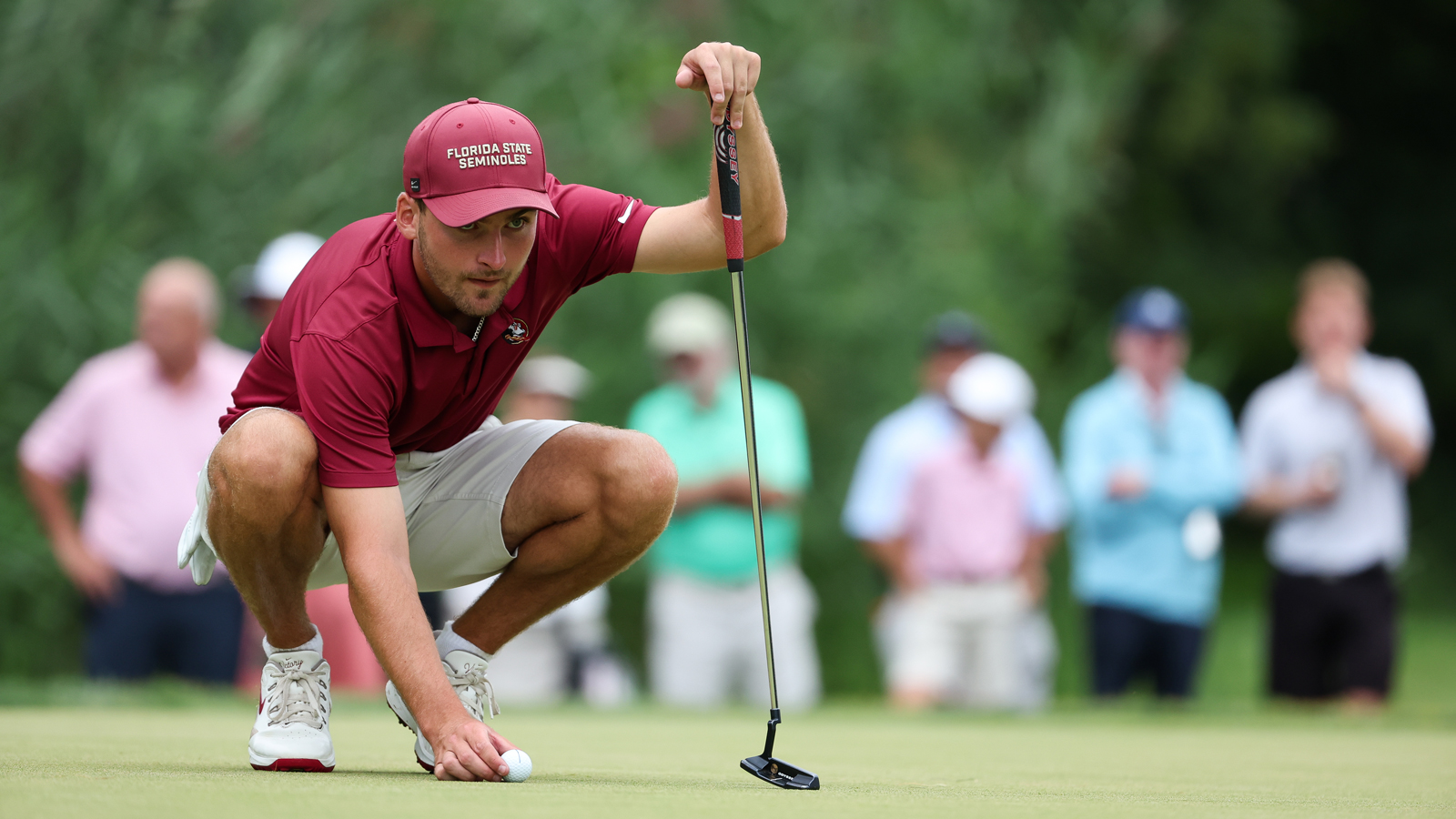 Jack Whaley lines up a putt