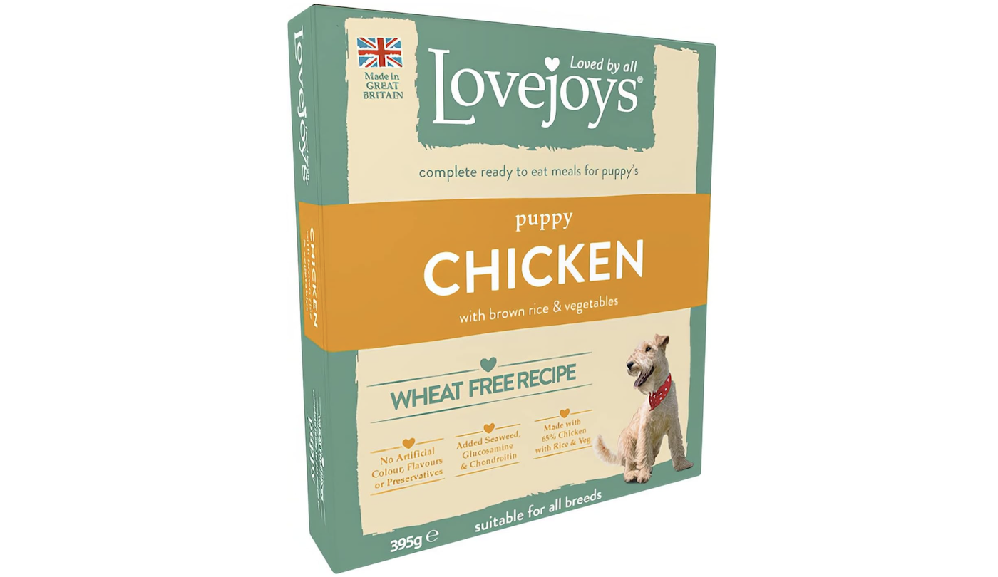 Lovejoys puppy food packet